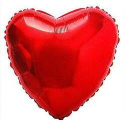 Balão Metalizado Coração 18 Polegadas Liso Vermelho