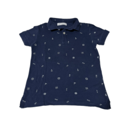 Camisa polo azul estampa marítimas Zara 7-8 anos