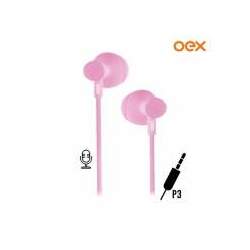Fone de Ouvido c/Microfone FN301 OEX Sweet Rosa Pastel