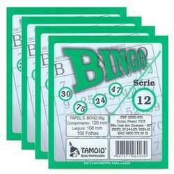 Cartela para Bingo 100 fls PT 15 Verde - Tamoio