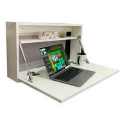 Mesa Escrivaninha Dobrável Suspensa Branca Para Computador