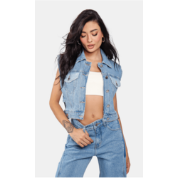 colete cropped angel jeans claro