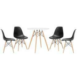 Mesa redonda Eames 70 cm branco 4 cadeiras Eiffel DSW