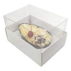 10 Caixa de Acetato para Ovo de Colher 350g KIT359 Branca (16x11,5x10 cm) Caixa para Ovo de Páscoa 350g