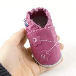 Sapato Bebê Flor Rosa Escuro - Babo Uabu