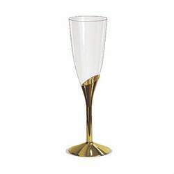 Taça De Champagne Base Gold c/ 6 unidades LUXO