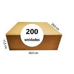 Caixa de Papelão - C:28,0cm L:28,0cm A:11,5cm Onda Simples - Pacote com 200 Unidades
