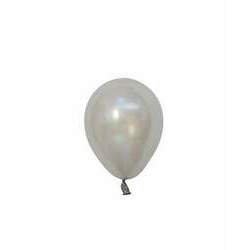 Mini balão látex 5 - Prata (unidade)