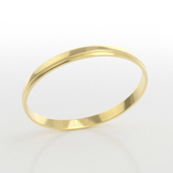 Aliança de Casamento em Ouro 10K Lisa com Friso Lateral - AS1839