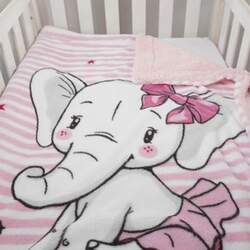 Cobertor Carneirinho Estampado Dupla Face Elefanta Bailarina Baby Joy