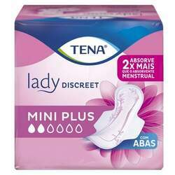 Tena Lady Discreet Mini Plus - Absorvente p/ Incontinência Urinária - Pacote com 8 unds