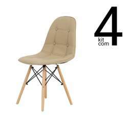 Conjunto 4 Cadeiras Eames DSW Botonê - Fendi