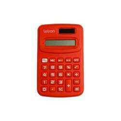 Calculadora De Bolso Colorida Mini Vermelho 8 Dígitos Letron 99328
