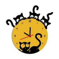 Relógio de Gatinhos em Acrílico Sala Quarto