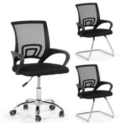 Kit Cadeiras de Escritório 1 Secretária Office 2 Fixa
