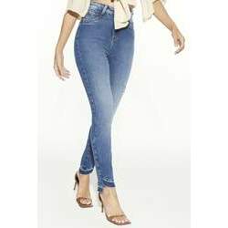 Calça Jeans Feminina Skinny Hot Pants com Barra Diferenciada - DZ20459