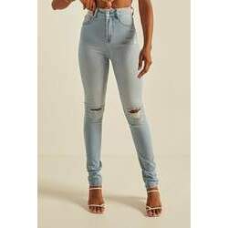 Calça Jeans Feminina Skinny Hot Pants Cigarrete com Rasgo - DZ20256