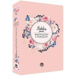 Bíblia para Anotações e Esboços ARC Capa Luxo Floral Rosa