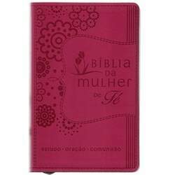 Bíblia Da Mulher de Fé NVI Letra Normal Capa Luxo Rosa