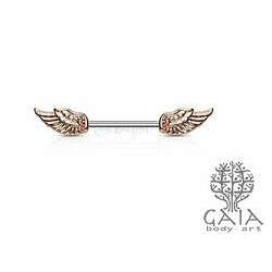 Barbell Mamilo Rose Gold Wing
