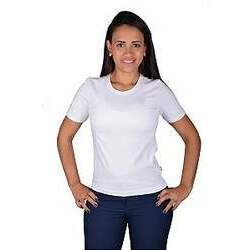 Linha Moda Branca - Camiseta Feminina Manga Curta - Cotton