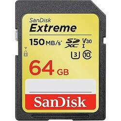 Cartão de Memória SanDisk 64GB UHS-I U3 Extreme Classe 10 SDXC - 150mb/s