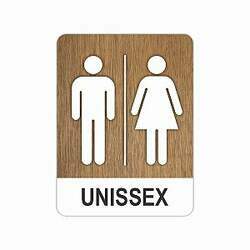 Placa de Sinalização Banheiro Unisex em PS