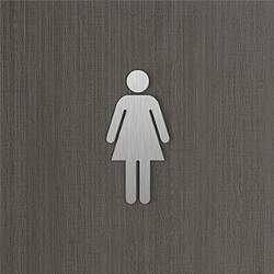 Placa Indicativa Banheiro Feminino em Aço Inox Escovado