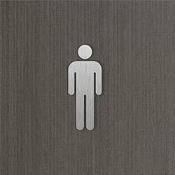 Placa Indicativa Banheiro Masculino em Aço Inox Escovado