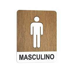Placa de Sinalização Banheiro Masculino em PS