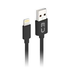 Cabo USB x Lightning para iPhone, C3Tech, 2m - Preto - CB-L20BK