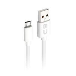 Cabo USB-Micro USB C3Plus CB-M10WH 1M Branco - Compatível com Android USB-Micro Corrente 2A