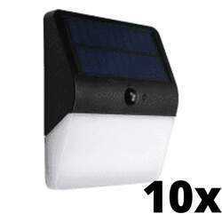 Kit 10 und Ecoforce Arandela Solar Com Sensor Presenca 400 Lumens 3000k