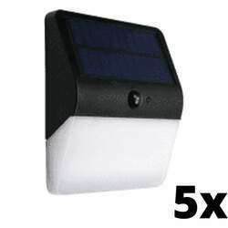 Kit 5 und Ecoforce Arandela Solar Com Sensor Presenca 400 Lumens 3000k