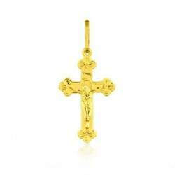 Pingente de ouro 18k cruz com Jesus Cristo