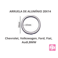 Arruela de alumíno 14x20mm - Chevrolet, Ford, Fiat, Audi