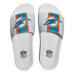 Chinelo Slide NFL Miami Dolphins Branco e Azul