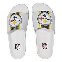 Chinelo Slide NFL Pittsburgh Steelers Branco e Amarelo