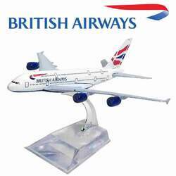 Avião Comercial British Airways Airbus A380 Metal Miniatura