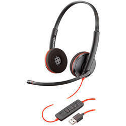 Fone De Ouvido Headset Poly Plantronics USB-A Blackwire C3220 Black - 209745-101