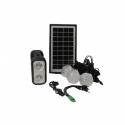 Kit Placa Solar com 3 Lâmpadas e Carregador de Celular Dois Fechos de Luz