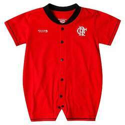 Macacão Bebê Flamengo Curto Vermelho Oficial
