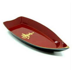 Barco Para Sushi Sashimi Obune Vermelho - Ideograma Dourado