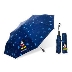 Guarda-Chuva Sombrinha Mickey Azul com Proteção Solar UPF50 Adulto Original Disney