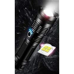 Lanterna Tática Bulldog 6 480 000 Lumens LED XML T9 Flat Canhão de Luz Bateria Brinde Mini Lanterna Tática