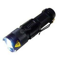 Lanterna Tática Super Compacta Profissional Police Recarregável 390 000 Lumens Led Q5 9,30cm