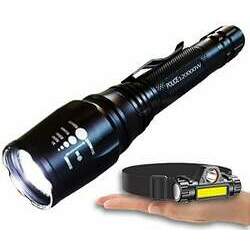 Kit Lanterna Tática LED T6 Police Profissional 2 210 000 Lumens Com 2 Baterias Lanterna de Cabeça Profissional Recarregável