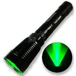 Lanterna Tática Com Luz LED Verde 3 220 000 lumens Com Duas Baterias Super Potente Foco Redondo