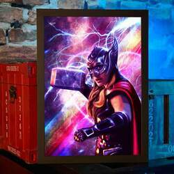 Quadro Com Moldura Poderosa Thor Jane Foster: Thor Amor e Trovão Vingadores Avengers Marvel - 46x33 - CD