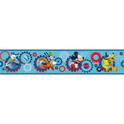 Faixa de Parede Turma do Mickey Azul e Colorido - Coleção Disney York - 4,57 metros 7781 Cola Grátis